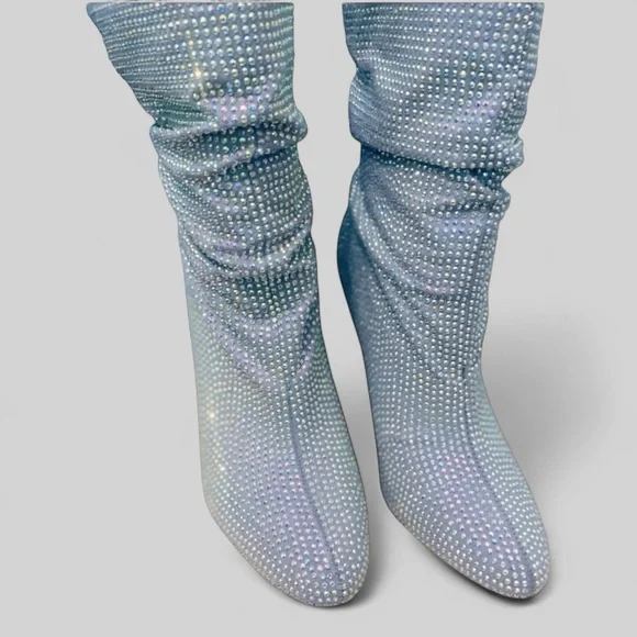 Nine West Stiletto Boots Women's Rhinestone Boots High Heeled Size 7.5 BRAND-NEW - Picture 4 of 11